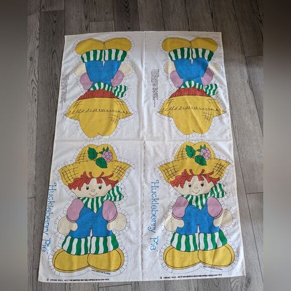 Vintage 1980s Huckleberry Pie Set Of 2 Pillow Panels Cut N Sew 23" - Picture 2 of 6